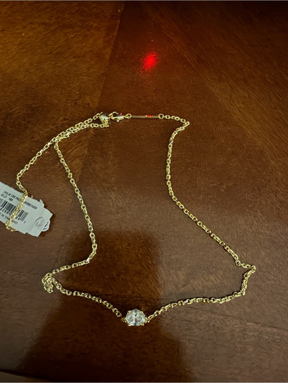 Kendra Scott Gold Chain Necklace with Clear Crystal Pendant